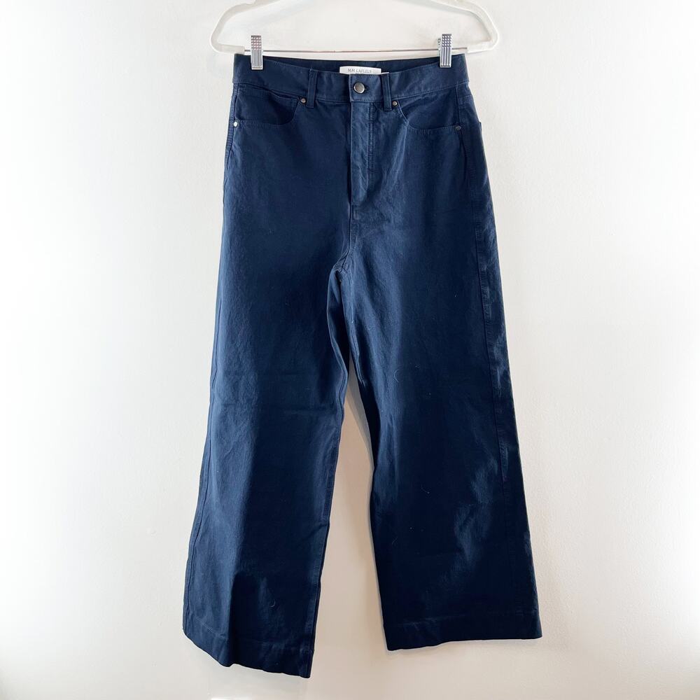 MM Lafleur The Milo Wide Leg Trouser Jeans Navy Blue 8 - Picture 2 of 5